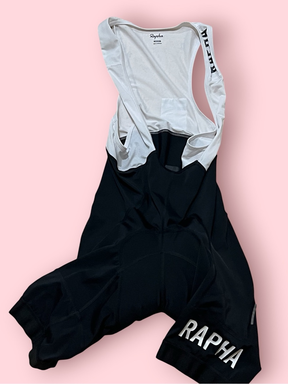 Rapha Pro Team Men’s Cycling Padded Training Bib Shorts (Black/White)
